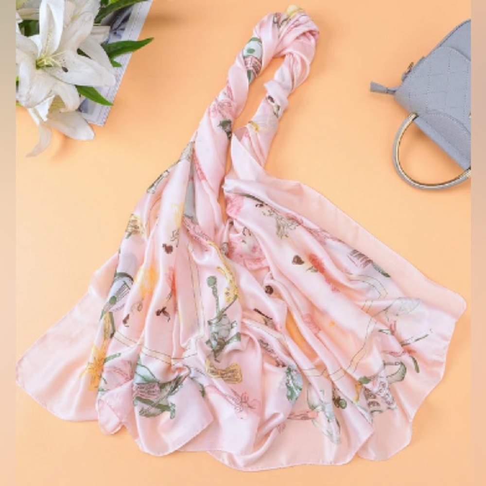 Silk Pink Ballet Dancers Scarf